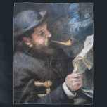 Pierre-Auguste Renoir - Claude Monet Reading Fleece Blanket<br><div class="desc">Claude Monet Reading/ Claude Monet Lisant by Pierre-Auguste Renoir in 1872</div>