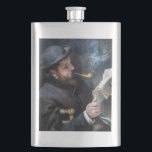 Pierre-Auguste Renoir - Claude Monet Reading Hip Flask<br><div class="desc">Claude Monet Reading/ Claude Monet Lisant by Pierre-Auguste Renoir in 1872</div>