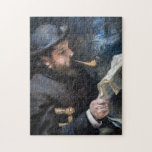 Pierre-Auguste Renoir - Claude Monet Reading Jigsaw Puzzle<br><div class="desc">Claude Monet Reading/ Claude Monet Lisant by Pierre-Auguste Renoir in 1872</div>