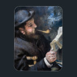 Pierre-Auguste Renoir — Claude Monet Reading Magnet<br><div class="desc">Claude Monet Reading/ Claude Monet Lisant by Pierre-Auguste Renoir in 1872</div>