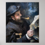 Pierre-Auguste Renoir — Claude Monet Reading Poster<br><div class="desc">Claude Monet Reading/ Claude Monet Lisant by Pierre-Auguste Renoir in 1872</div>