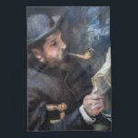 Pierre-Auguste Renoir - Claude Monet Reading Tea Towel<br><div class="desc">Claude Monet Reading/ Claude Monet Lisant by Pierre-Auguste Renoir in 1872</div>
