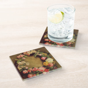 Pierre-Auguste Renoir - Crown of Roses Glass Coaster