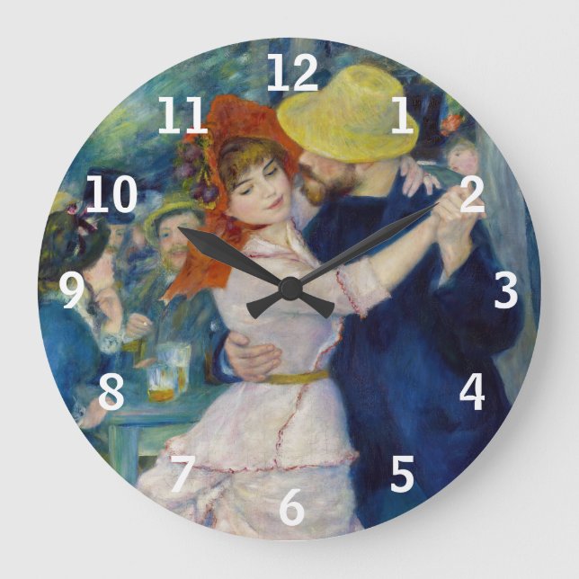 Pierre-Auguste Renoir - Dance at Bougival Large Clock (Front)