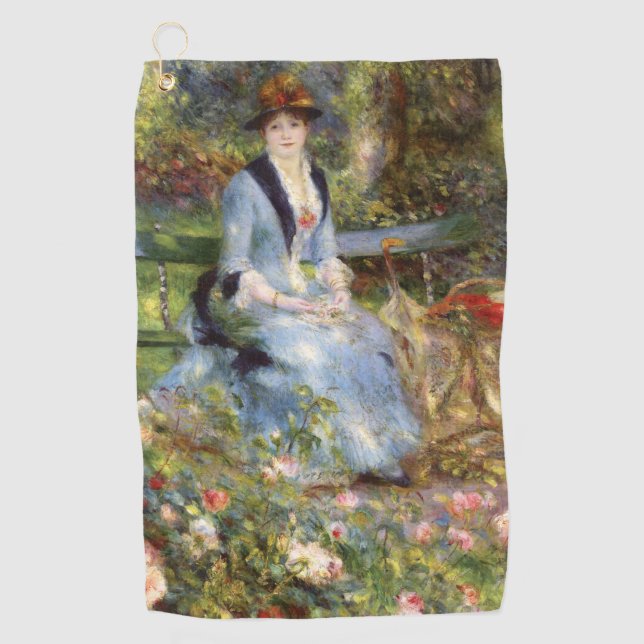 Pierre-Auguste Renoir - Dans les Roses    Golf Towel (Front)