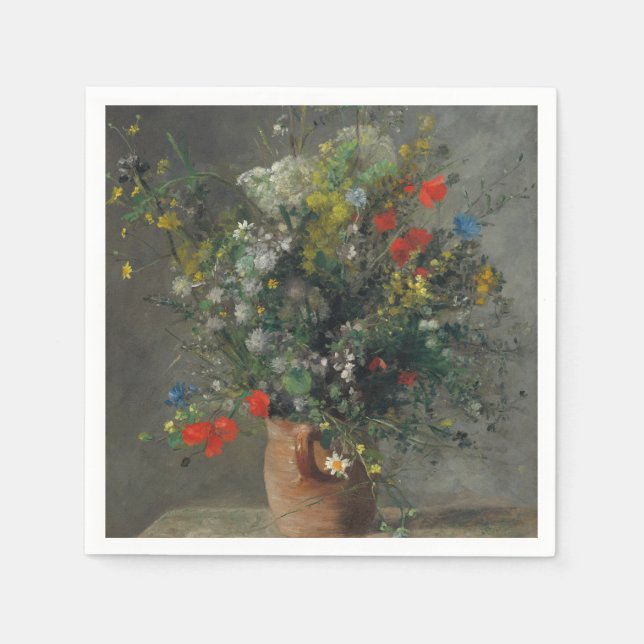 Pierre-Auguste Renoir - Flowers in a Vase 1866 Napkin (Front)