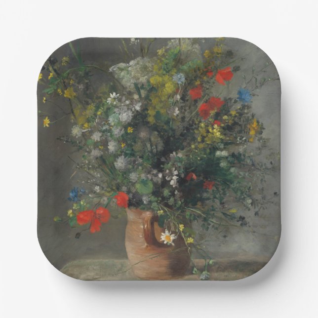 Pierre-Auguste Renoir - Flowers in a Vase 1866 Paper Plate (Front)