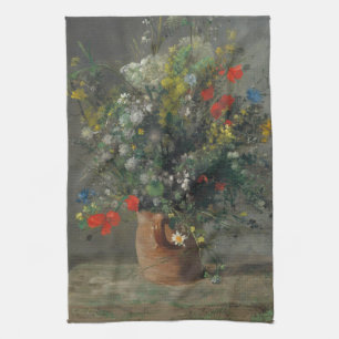 Pierre-Auguste Renoir - Flowers in a Vase 1866 Tea Towel