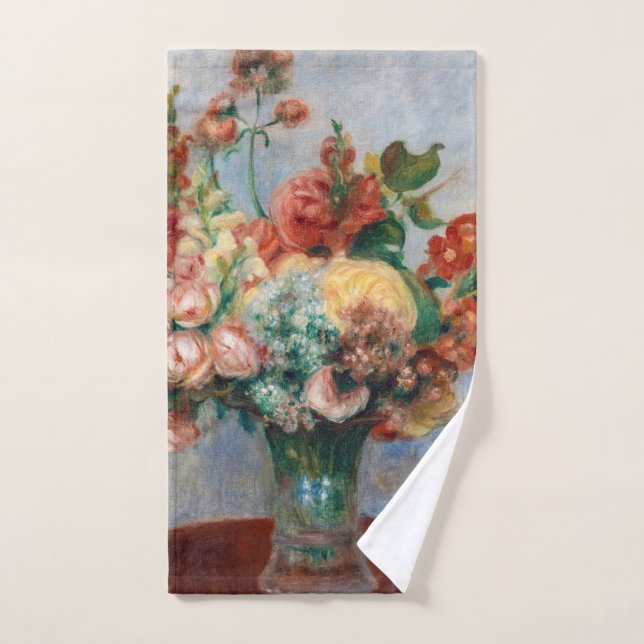 Pierre-Auguste Renoir - Flowers in a Vase Bath Towel Set (Hand Towel)
