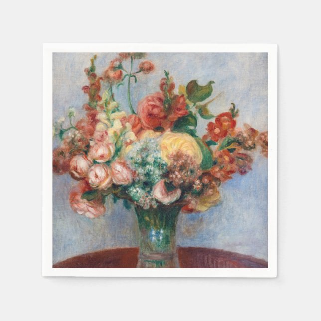 Pierre-Auguste Renoir - Flowers in a Vase Napkin (Front)