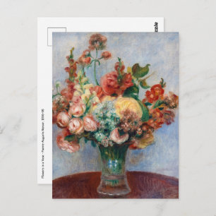 Pierre-Auguste Renoir - Flowers in a Vase Postcard