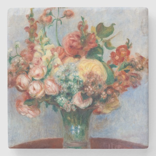 Pierre-Auguste Renoir - Flowers in a Vase Stone Coaster (Front)