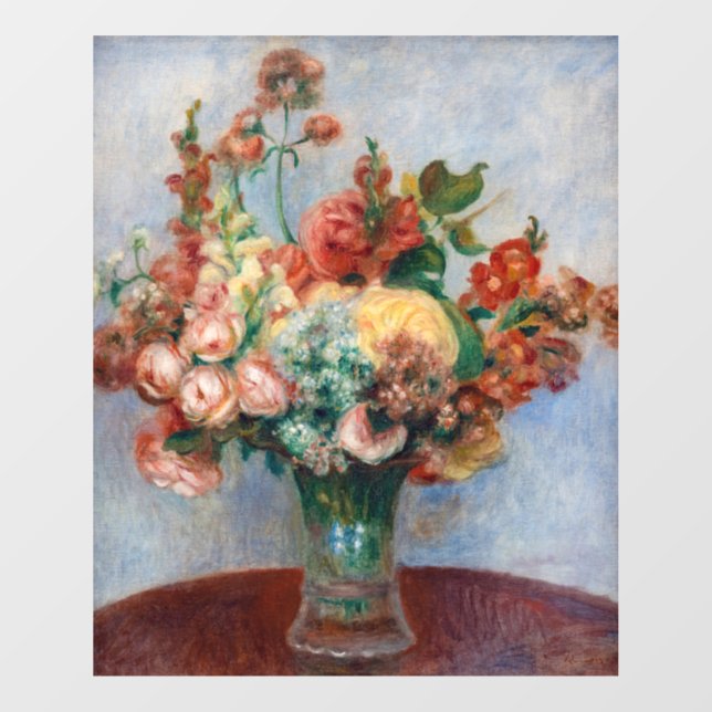Pierre-Auguste Renoir - Flowers in a Vase Window Cling (Sheet)