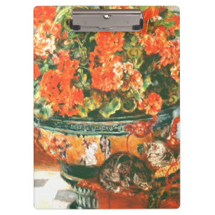 Pierre-Auguste Renoir Geraniums And Cats    Clipboard