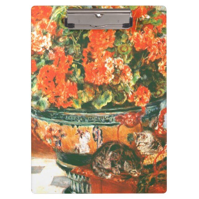 Pierre-Auguste Renoir Geraniums And Cats    Clipboard (Front)