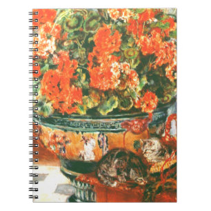 Pierre-Auguste Renoir Geraniums And Cats Notebook