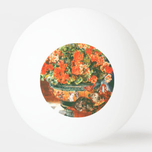Pierre-Auguste Renoir Geraniums And Cats Ping Pong Ball