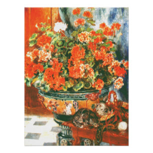 Pierre-Auguste Renoir Geraniums And Cats Poster