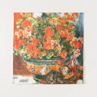 Pierre-Auguste Renoir Geraniums And Cats  