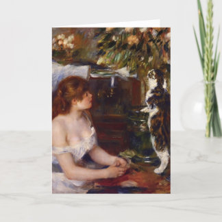 Pierre-Auguste Renoir- Girl and Cat Card
