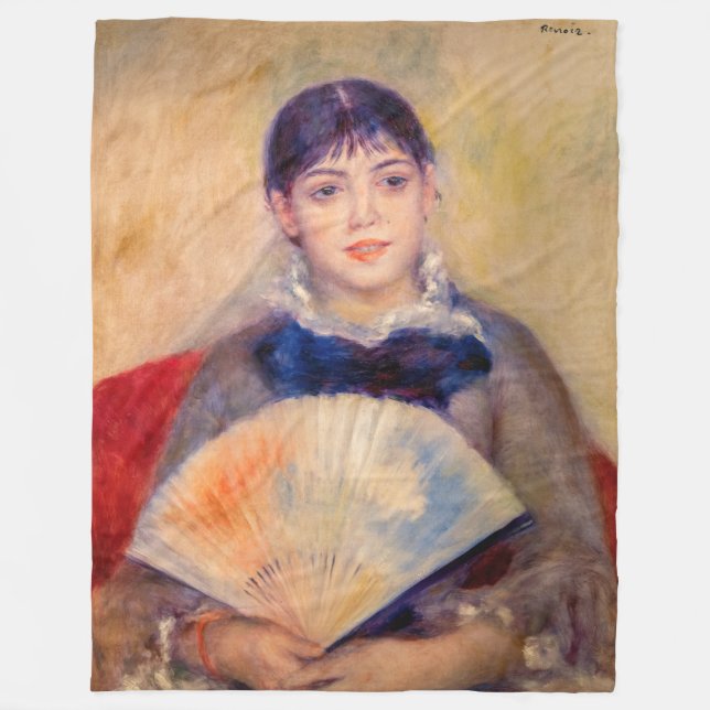 Pierre-Auguste Renoir - Girl with a Fan Fleece Blanket (Front)