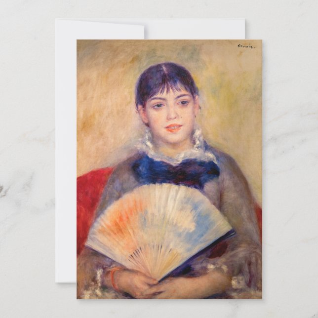 Pierre-Auguste Renoir - Girl with a Fan Invitation (Front)