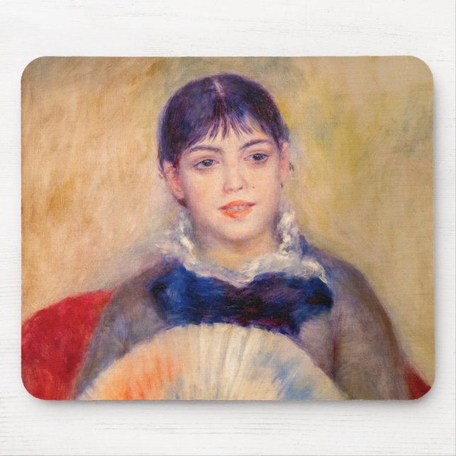Pierre-Auguste Renoir - Girl with a Fan Mouse Mat (Front)