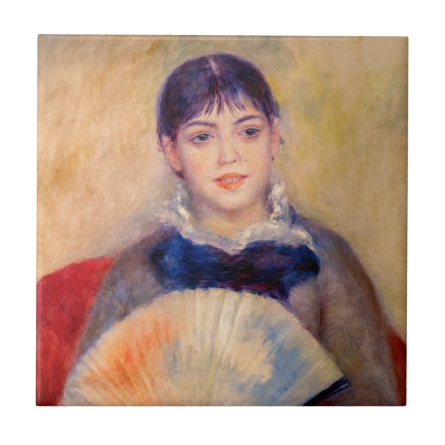 Pierre-Auguste Renoir - Girl with a Fan Tile (Front)