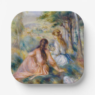 Pierre-Auguste Renoir - In the Meadow Paper Plate