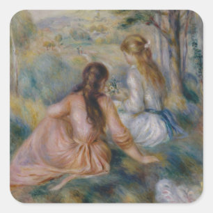 Pierre Auguste Renoir   In the Meadow Square Sticker