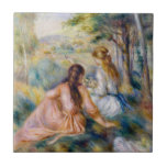 Pierre-Auguste Renoir - In the Meadow Tile<br><div class="desc">In the Meadow (Dans le pré) - Pierre-Auguste Renoir,  Oil on canva,  1888-1892</div>