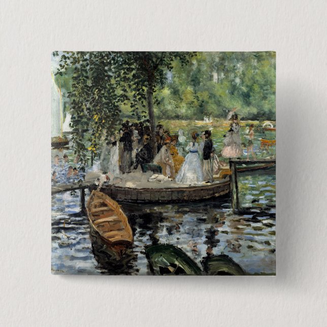 Pierre-Auguste Renoir - La Grenouillere 15 Cm Square Badge (Front)