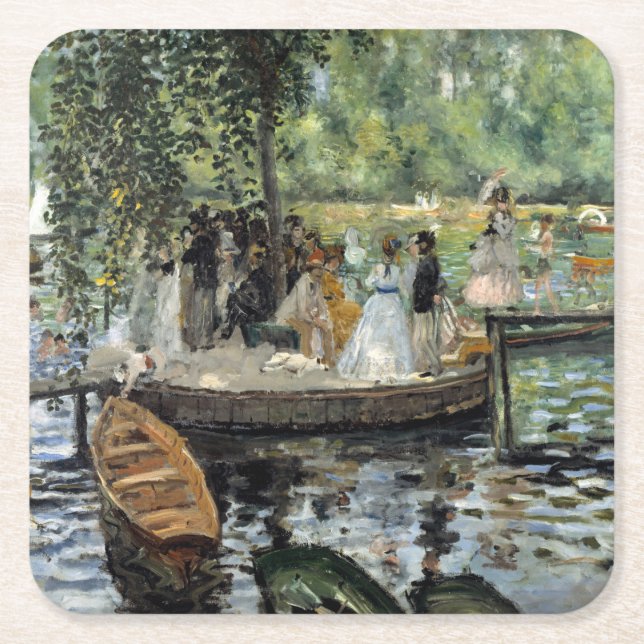 Pierre-Auguste Renoir - La Grenouillere Square Paper Coaster (Front)
