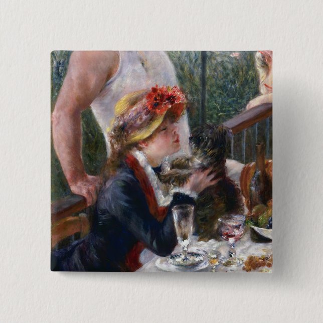 Pierre-Auguste Renoir - Luncheon of Boating Party 15 Cm Square Badge (Front)