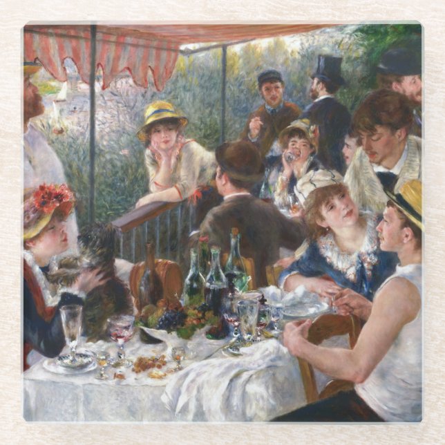 Pierre-Auguste Renoir - Luncheon of Boating Party Glass Coaster (Front)