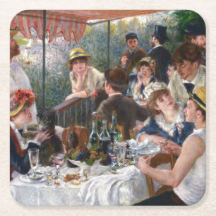 Pierre-Auguste Renoir - Luncheon of Boating Party Square Paper Coaster