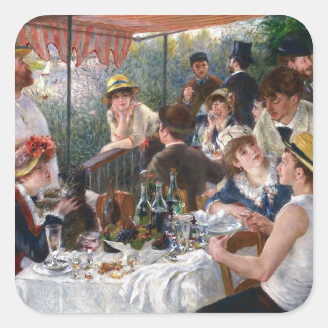 Pierre-Auguste Renoir - Luncheon of Boating Party Square Sticker (Front)