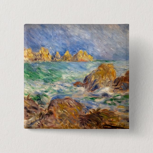 Pierre-Auguste Renoir - Marine, Guernesey 15 Cm Square Badge (Front)