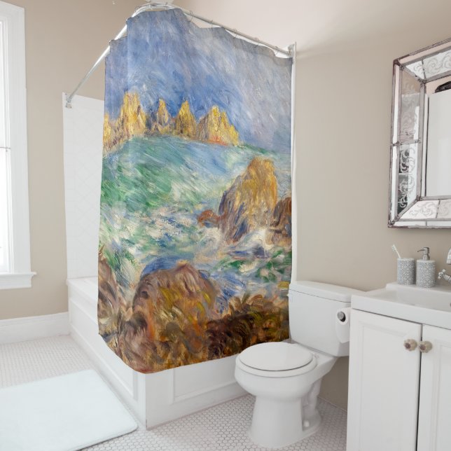 Pierre-Auguste Renoir - Marine, Guernesey Shower Curtain (In Situ)