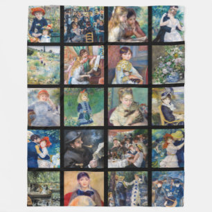 Pierre-Auguste Renoir - Masterpieces Grid Collage Fleece Blanket