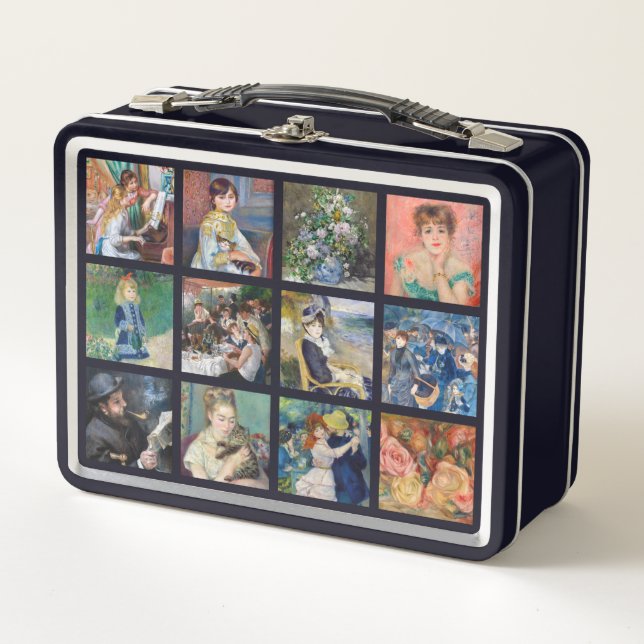Pierre-Auguste Renoir - Masterpieces Grid Collage Metal Lunch Box (Front)