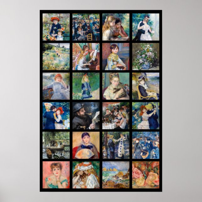 Pierre-Auguste Renoir - Masterpieces Grid Collage Poster (Front)