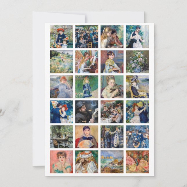 Pierre-Auguste Renoir - Masterpieces Grid Collage Thank You Card (Front)