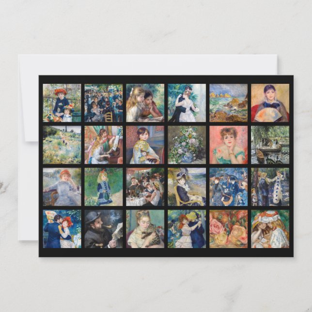 Pierre-Auguste Renoir - Masterpieces Grid Collage Thank You Card (Front)