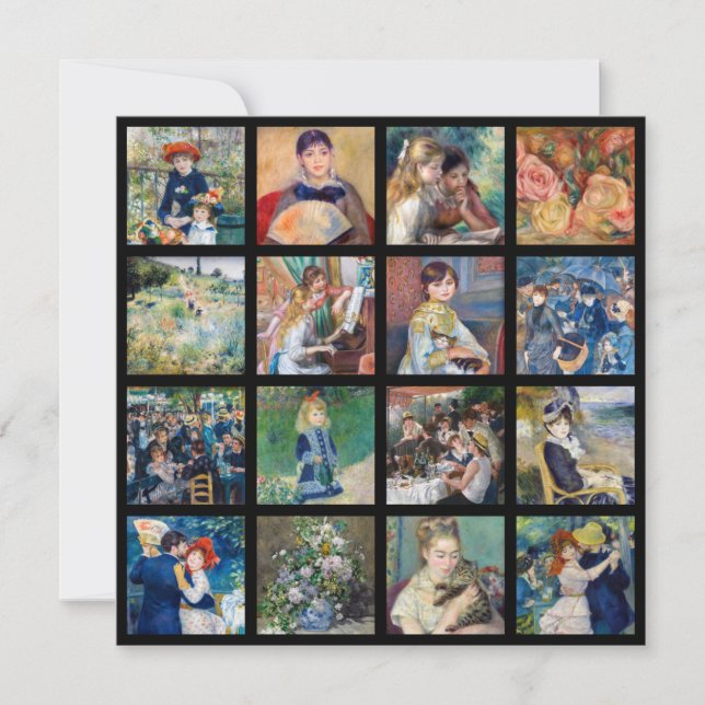 Pierre-Auguste Renoir - Masterpieces Grid Collage Thank You Card (Front)