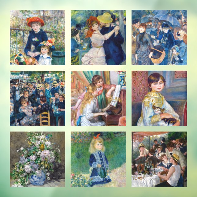 Pierre-Auguste Renoir - Masterpieces Grid Collage Window Cling (Sheet 3)