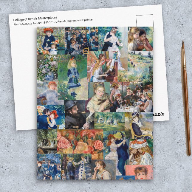 Pierre-Auguste Renoir - Masterpieces Patchwork Postcard (Creator Uploaded)