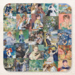 Pierre-Auguste Renoir - Masterpieces Patchwork Square Paper Coaster<br><div class="desc">Pierre-Auguste Renoir - Masterpieces Patchwork Collage without separation</div>