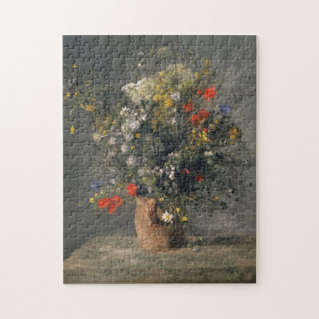 Pierre Auguste Renoir Painting, Flowers In A Vase Jigsaw Puzzle (Vertical)