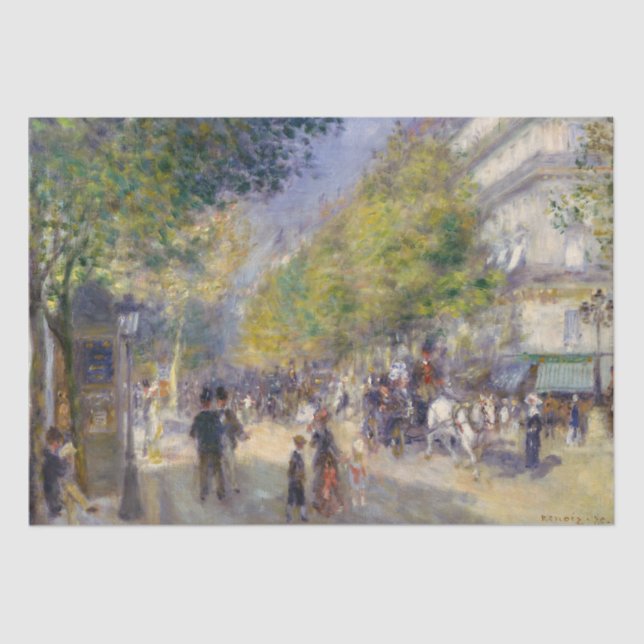 Pierre-Auguste Renoir - Paris, Grands Boulevards Tissue Paper (Front)
